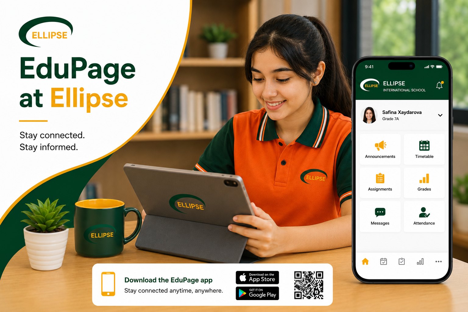 EduPage at Ellipse — the school app on phone and tablet